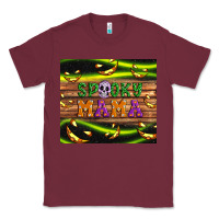 Burgundy Spooky mama Classic Tee - Artiststas