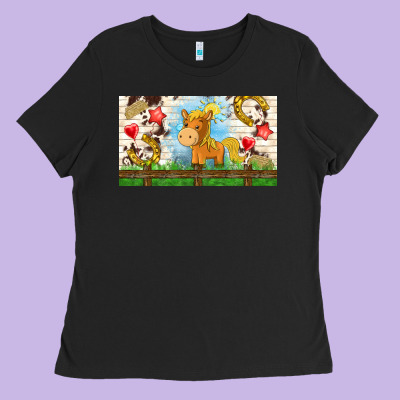 Cute Horse Ladies Tee Designed By Tumblerdesignbyshophia