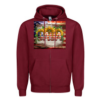 Burgundy patriotic yaya tumbler Zipper Hoodie - BarkalooDesign