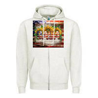 Oatmeal Heather patriotic yaya tumbler Zipper Hoodie - BarkalooDesign