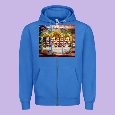 Patriotic Yaya Tumbler Zipper Hoodie Designed By Barkaloodesign