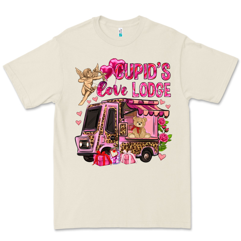 Cupid's Love Lodge With Truck Valentine's Day Premium Tee by HowdyJamesFarm | Teevron