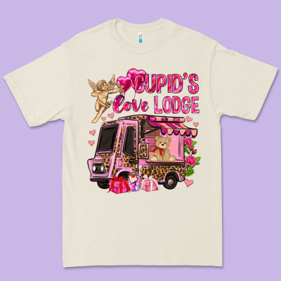 Cupid's Love Lodge With Truck Valentine's Day Premium Tee Designed By Howdyjamesfarm