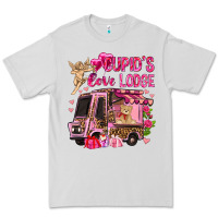 Dove Grey Cupid's love lodge with truck Valentine's Day Premium Tee - HowdyJamesFarm