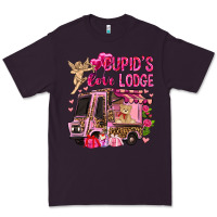 Plum Cupid's love lodge with truck Valentine's Day Premium Tee - HowdyJamesFarm