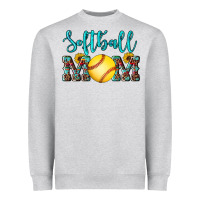 Western Leopard  Sunflowers Glitter Mom Softball Heavyweight Sweatshirt | Teevron