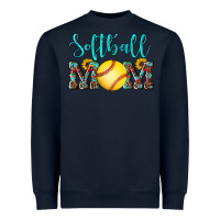 Navy western leopard  sunflowers glitter mom softball Heavyweight Sweatshirt - Artiststas