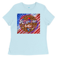 Baby Blue American babe Ladies Tee - TumblerDesignByShophia