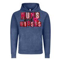 Vintage Denim Hugs and kisses Valentine's Day Vintage Hoodie - FaDigitalArtStudio
