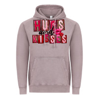 Vintage Zinc Hugs and kisses Valentine's Day Vintage Hoodie - FaDigitalArtStudio