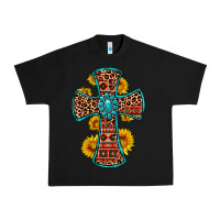 Black gemstone sunflower leopard cross Urban Heavy Tee - OliviaCreatesArt