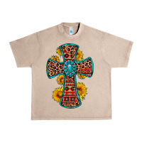 French Oak gemstone sunflower leopard cross Urban Heavy Tee - OliviaCreatesArt