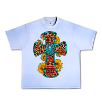 Grape Ice gemstone sunflower leopard cross Urban Heavy Tee - OliviaCreatesArt