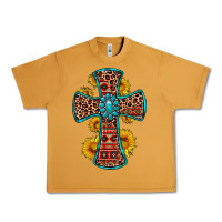 Peanut Butter gemstone sunflower leopard cross Urban Heavy Tee - OliviaCreatesArt