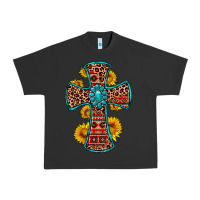 Pigment Black gemstone sunflower leopard cross Urban Heavy Tee - OliviaCreatesArt