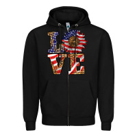 Black patriotic sunflower love Zipper Hoodie - BarkalooDesign