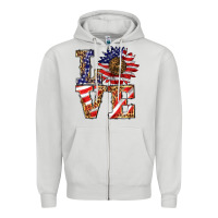 Dove Grey patriotic sunflower love Zipper Hoodie - BarkalooDesign