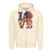 Sandshell patriotic sunflower love Zipper Hoodie - BarkalooDesign