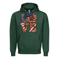 Sports Green patriotic sunflower love Zipper Hoodie - BarkalooDesign