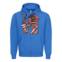 True Royal patriotic sunflower love Zipper Hoodie - BarkalooDesign