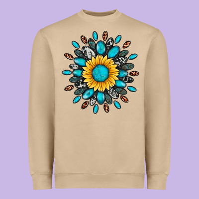 Gemstone Sunflower Heavyweight Sweatshirt Designed By Artiststas