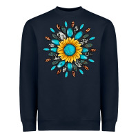 Navy gemstone sunflower Heavyweight Sweatshirt - Artiststas