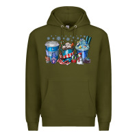 Army Green Christmas Coffee Premium Hoodie - CowhideDigitalArt