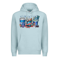 Blue Mist Christmas Coffee Premium Hoodie - CowhideDigitalArt