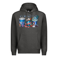 Charcoal Heather Christmas Coffee Premium Hoodie - CowhideDigitalArt