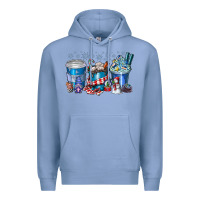 Colony Blue Christmas Coffee Premium Hoodie - CowhideDigitalArt