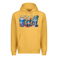Mustard Christmas Coffee Premium Hoodie - CowhideDigitalArt