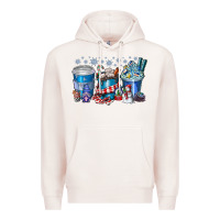 Pale Pink Christmas Coffee Premium Hoodie - CowhideDigitalArt