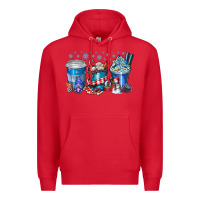 Red Christmas Coffee Premium Hoodie - CowhideDigitalArt