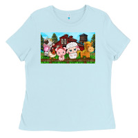 Baby Blue cute farm animals Ladies Tee - TumblerDesignByShophia