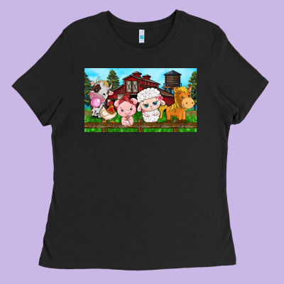 Cute Farm Animals Ladies Tee Designed By Tumblerdesignbyshophia