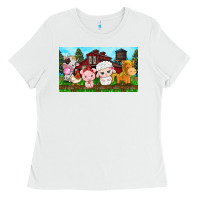 White cute farm animals Ladies Tee - TumblerDesignByShophia
