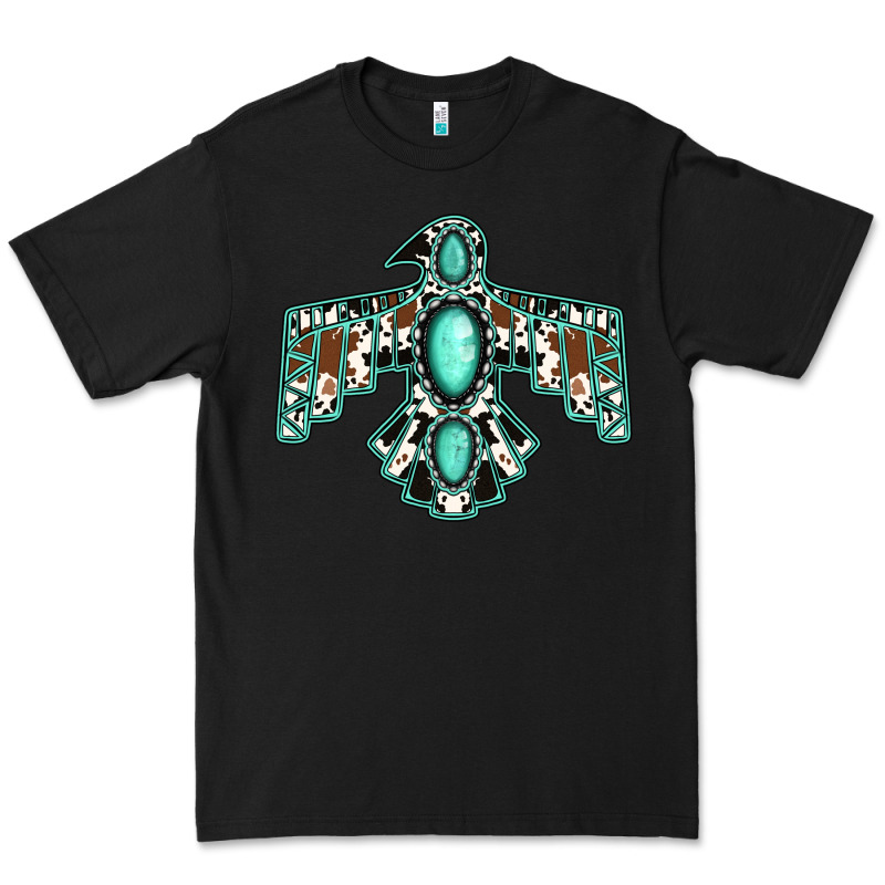 Cowhide Turquoise Thunderbird Premium Tee by Jasminsmagicworld | Teevron
