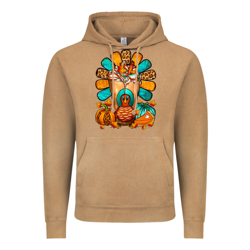Thanksgiving Cold Drink Frappe Vintage Hoodie by FaDigitalArtStudio | Teevron