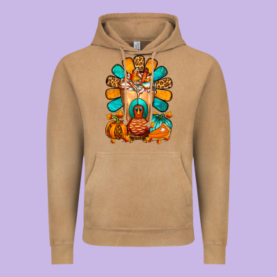 Thanksgiving Cold Drink Frappe Vintage Hoodie Designed By Fadigitalartstudio