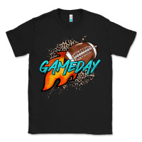 Black Game day leopard fire and ball Classic Tee - HowdyJamesFarm