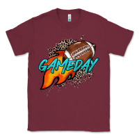 Burgundy Game day leopard fire and ball Classic Tee - HowdyJamesFarm