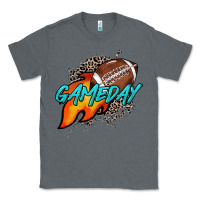 Charcoal Heather Game day leopard fire and ball Classic Tee - HowdyJamesFarm