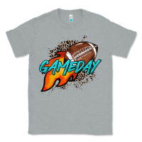Heather Grey Game day leopard fire and ball Classic Tee - HowdyJamesFarm