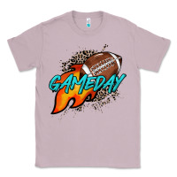 Lilac Game day leopard fire and ball Classic Tee - HowdyJamesFarm