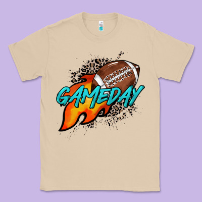 Game Day Leopard Fire And Ball Classic Tee Designed By Howdyjamesfarm