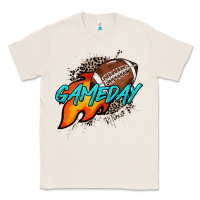 Natural Game day leopard fire and ball Classic Tee - HowdyJamesFarm
