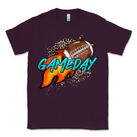 Plum Game day leopard fire and ball Classic Tee - HowdyJamesFarm