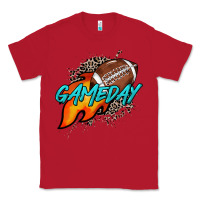 Red Game day leopard fire and ball Classic Tee - HowdyJamesFarm
