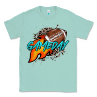 Seafoam Game day leopard fire and ball Classic Tee - HowdyJamesFarm