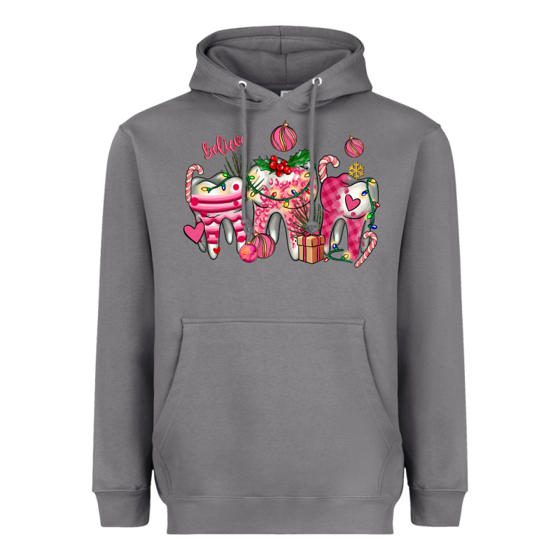 Pink Christmas Teeth Heavyweight Hoodie by AdoDesignShop | Teevron